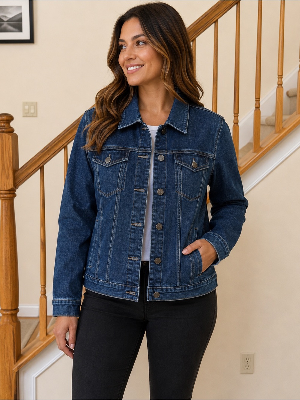 Jones New York Dark Blue Denim Jacket